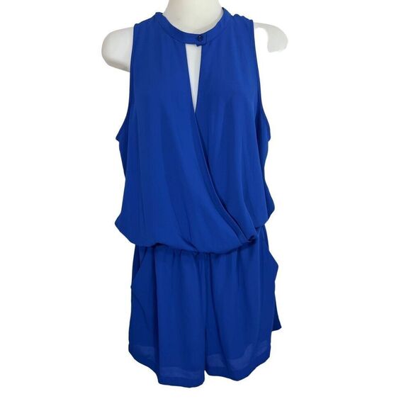 And B Short Romper Size S Jumpsuit Halter One Piece Cobalt Royal Blue Cruisewear - Picture 9 of 13